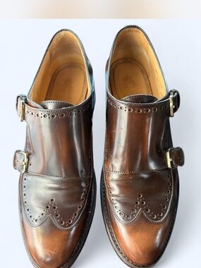Men’s Brown Double Monk Brogue Oxfords